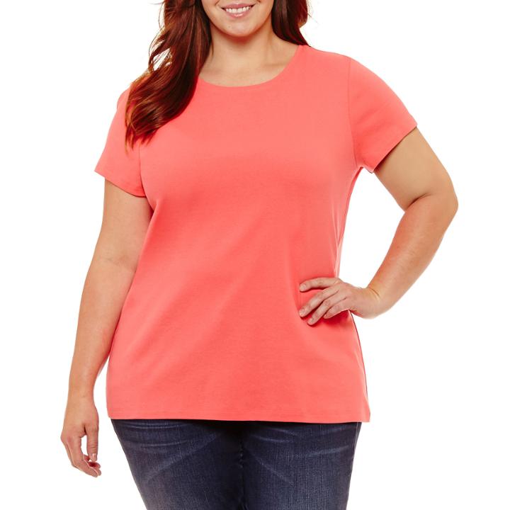 St. John's Bay Short Sleeve Crew Neck Tee-plus