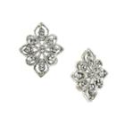 1928 Vintage Inspirations Round Clear Brass Stud Earrings