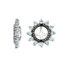 Genuine Aquamarine And Black Sapphire Sterling Silver Earring Jackets