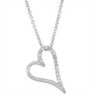 Womens 1/7 Ct. T.w. Genuine White Diamond 10k Gold Heart Pendant Necklace