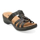 Clarks Hayla Theme Womens Leather Slide Sandals