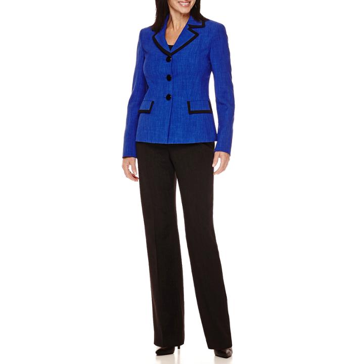 Le Suit Basket Weave Pant Suit