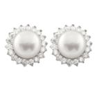 White Cultured Freshwater Pearls Sterling Silver Earring Jackets