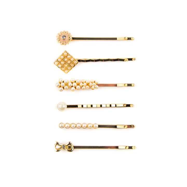 Carole 6-pc. Bow, Simulated Pearl And Flower Bobby Pin Set