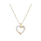 1/2 Ct. T.w. Diamond 10k Rose Gold Heart Pendant Necklace