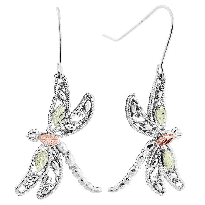Black Hills Gold Butterfly Drop Earrings