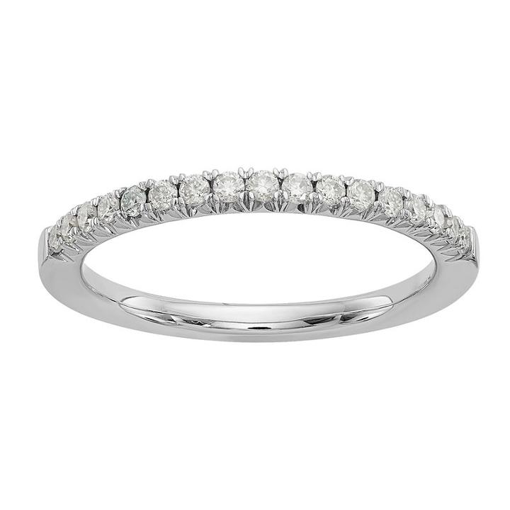 Womens 1/6 Ct. T.w. White Moissanite 14k Gold Wedding Band
