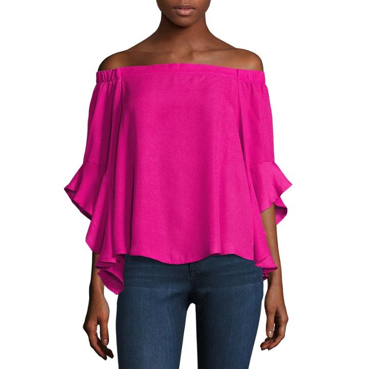 Heart N Soul 3/4 Sleeve Crepe Blouse-juniors
