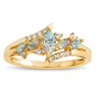 Womens Lab Created Opal Multi Color 14k Gold Over Silver Cocktail Ring