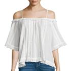 I Jeans By Buffalo 3/4-sleeve Cold-shoulder Blouse