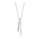 Bridge Jewelry Womens Clear Crystal Sterling Silver Pendant Necklace