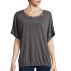 Alyx Short-sleeve Embellished Chain-neck Knit Top