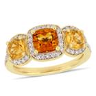 Womens 1/3 Ct. T.w. Yellow Citrine Gold Over Silver Cocktail Ring