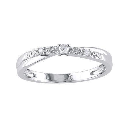 Diamond-accent Crisscross Ring