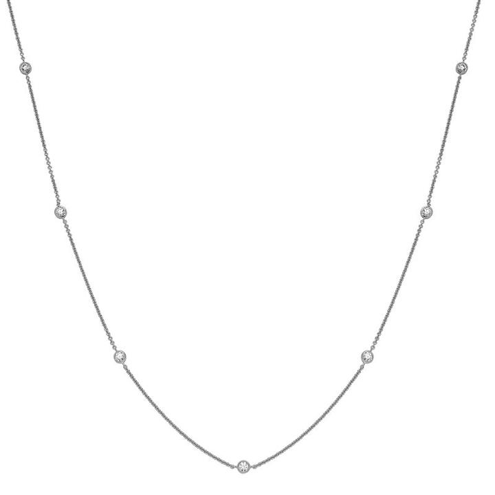 Diamonart Womens 36 Inch 3 1/4 Ct. T.w. Cubic Zirconia Sterling Silver Link Necklace
