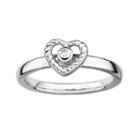 Personally Stackable Diamond-accent Heart Stackable Ring