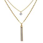 Mixit Womens Clear Strand Necklace