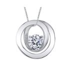Inspired Moments&trade; Cubic Zirconia Sterling Silver Friends Pendant Necklace
