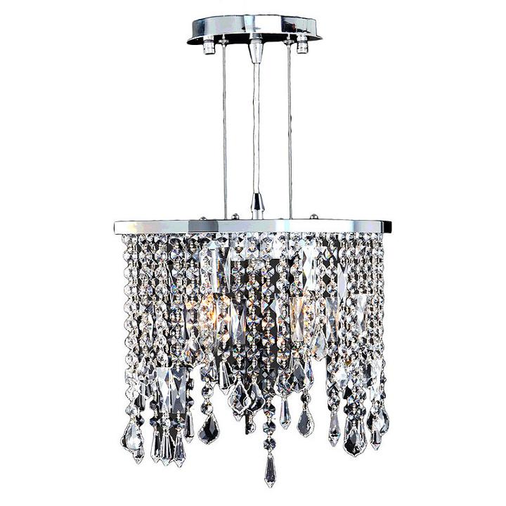 Fiona Collection 2 Light Mini Chrome Finish Crystal Pendant