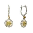 1 1/3 Ct. T.w. Genuine Yellow Diamond 18k Gold Drop Earrings