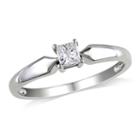 Womens 1/4 Ct. T.w. Princess White Diamond 14k Gold Solitaire Ring