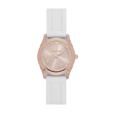 Liz Claiborne Rose And White Strap Watch