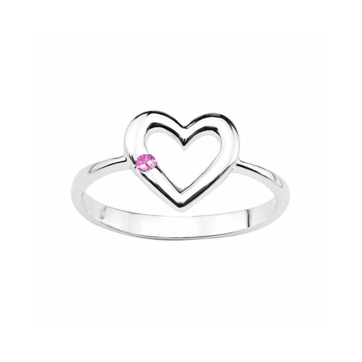 Lab-created Pink Sapphire Sterling Silver Heart Ring
