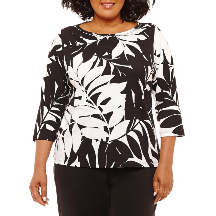 Lark Lane Must Have Embellished Fern Top- Plus