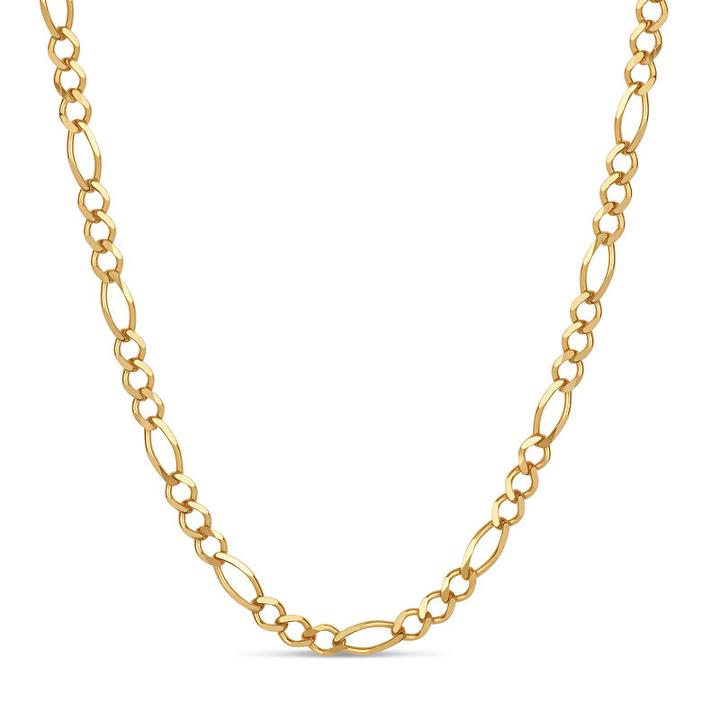 Made In Italy 18k Gold Over Silver Solid Figaro 24 Inch Chain Necklace