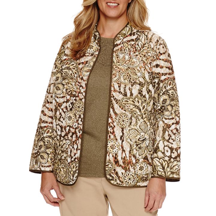 Alfred Dunner Cactus Ranch Floral Skin Quilt Jacket - Plus