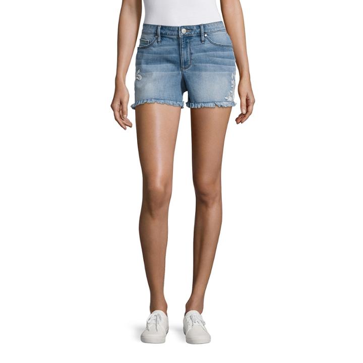 A.n.a Embroidered Denim Short (3 3/4)