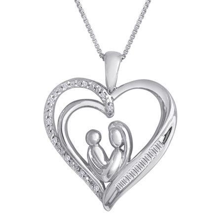 1/10 Ct. T.w. Diamond Mom Heart Pendant Necklace