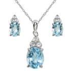 Womens 2-pack Blue Topaz Sterling Silver Jewelry Set