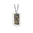 Mens Stainless Steel Brown Camouflage Pendant