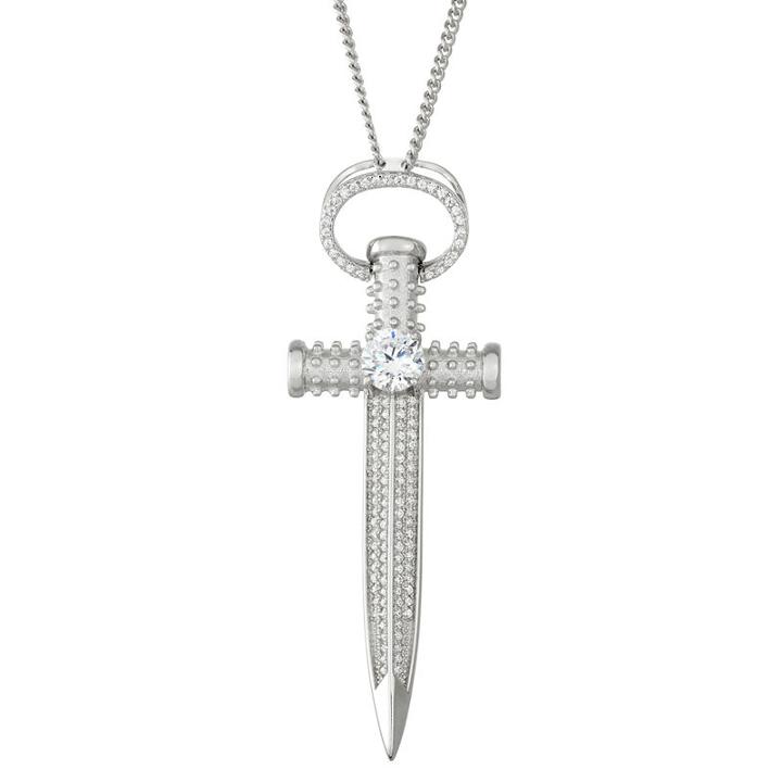 Womens 3 Ct. T.w. White Cubic Zirconia Sterling Silver Pendant Necklace