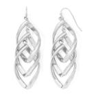 Liz Claiborne Silver-tone Twisted Orbital Drop Earrings