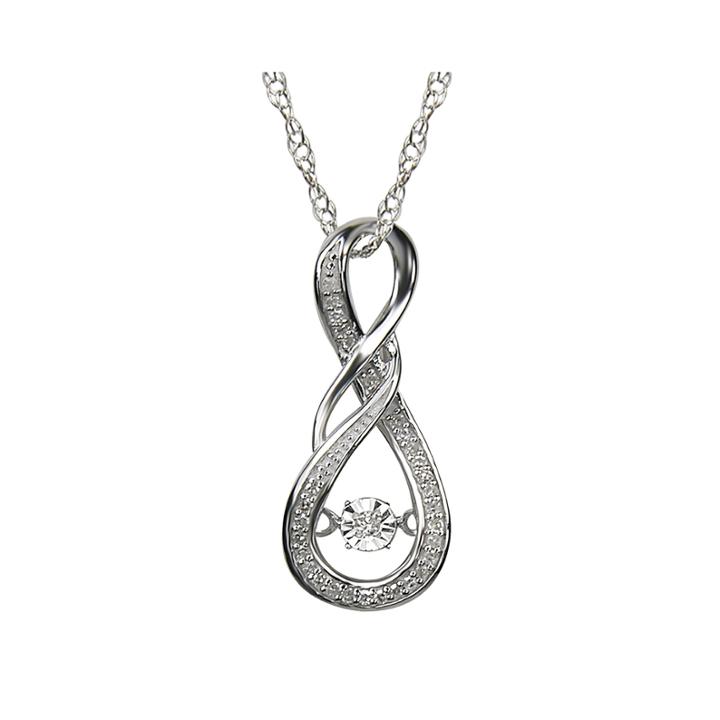 Love In Motion&trade; 1/10 Ct. T.w. Diamond Sterling Silver Pendant Necklace