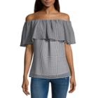 T.d.c Gingham Off The Shoulder Top