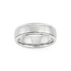 Mens Etched Stainless Steel Band Ring