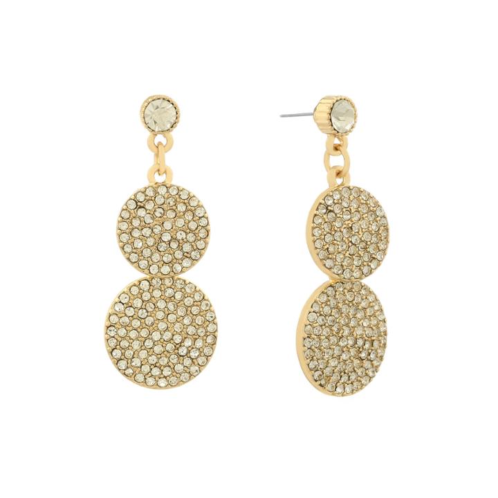 Monet Clear Goldtone Double Drop Earring