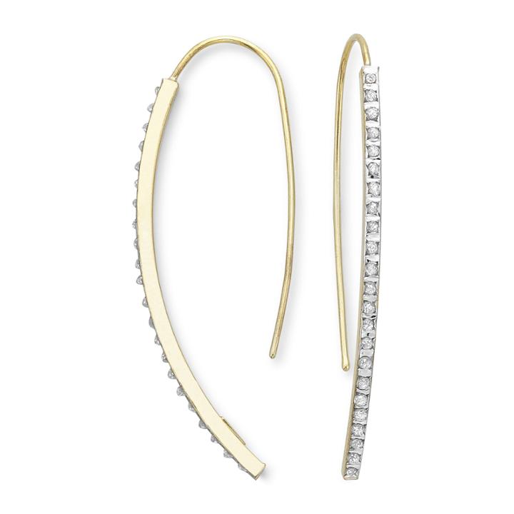Diamond-accent Linear Stick Earrings