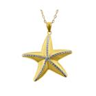 10k Two-tone Gold Diamond-cut Starfish Pendant Necklace