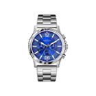 Caravelle New York Mens Blue Dial Silver-tone Bracelet Watch 43a116