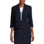 Black Label By Evan-picone 3/4 Sleeve Open Front Suit Jacket