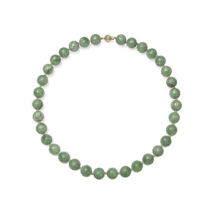 Green Jade 14k Yellow Gold Necklace