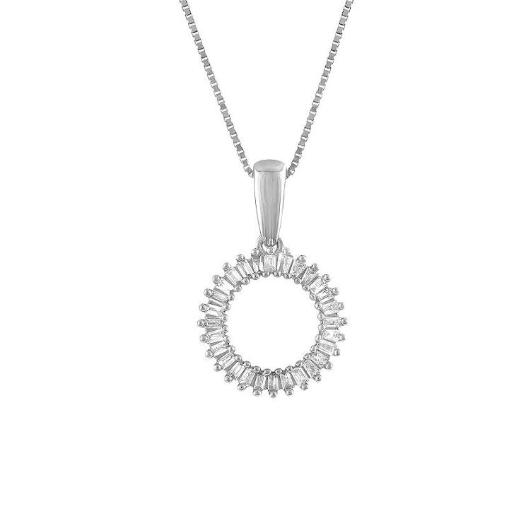 Womens 1/8 Ct. T.w. Genuine White Diamond 10k Gold Pendant Necklace