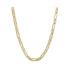 14k Yellow Gold 18 Double-figaro Hollow Chain Necklace