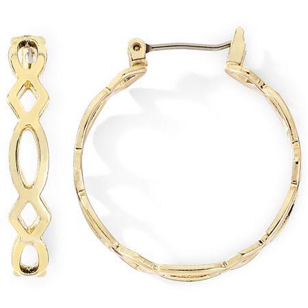 Monet Gold-tone Medium Woven Hoop Earrings