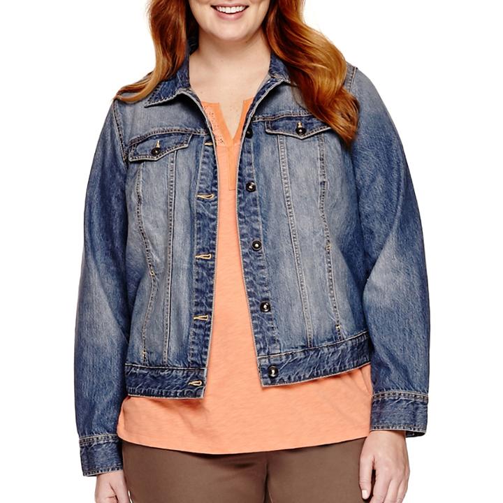 St. John's Bay Long-sleeve Denim Jacket - Plus
