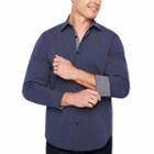 Society Of Threads Long Sleeve Sport Shirts Dots Button-front Shirt-big And Tall